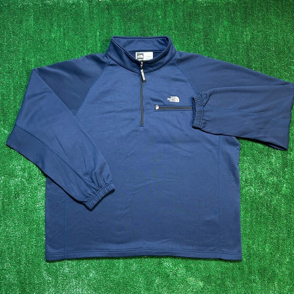 Vintage Y2K The North Face Mens Quarter Zip XXL Navy Blue